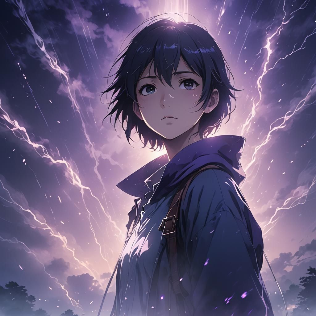 Mysterious Anime Figure in Ethereal Mist