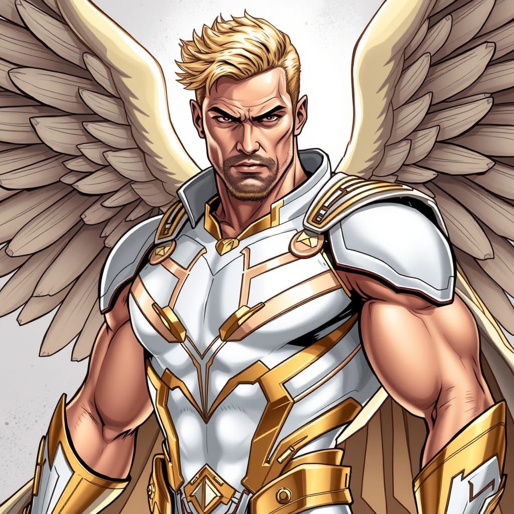 Classic Marvel Superhero with Angel Wings