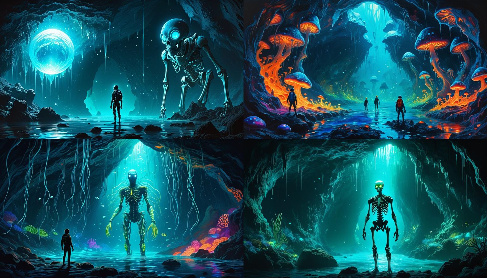 Deep-Sea Humanoids in Subterranean Ocean Cave