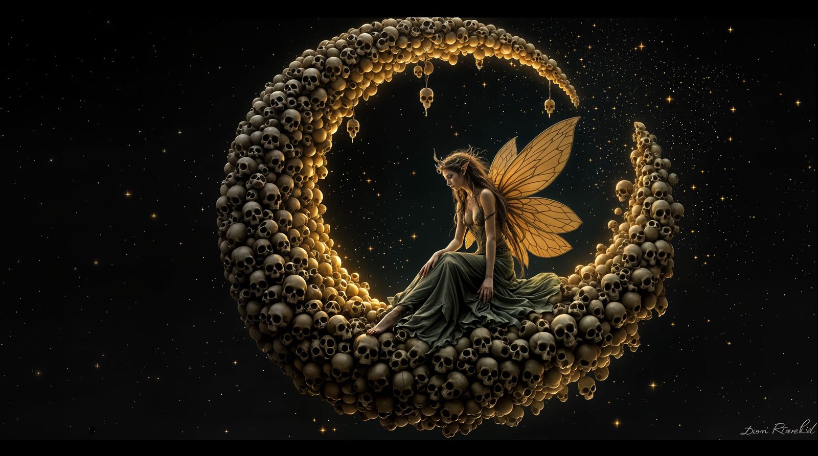 Ethereal Fairy Dances on Skull Moon