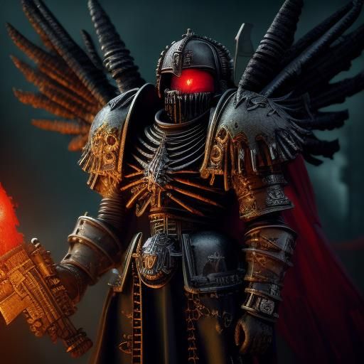 Dark Angel Chaplain Space Marine in Detailed Matte Painting