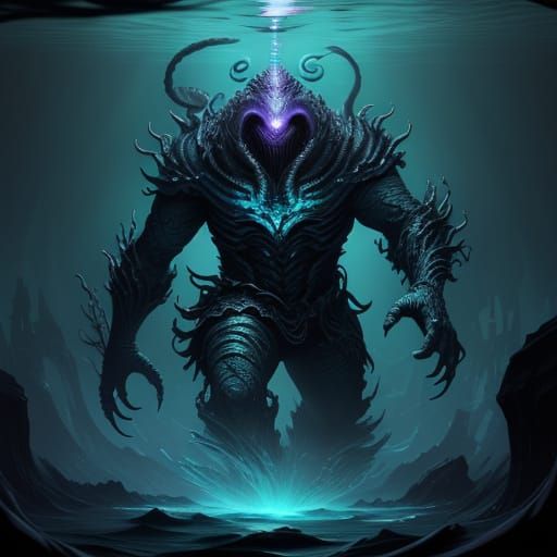 Colossal Ink Kraken in Abyssal Trench