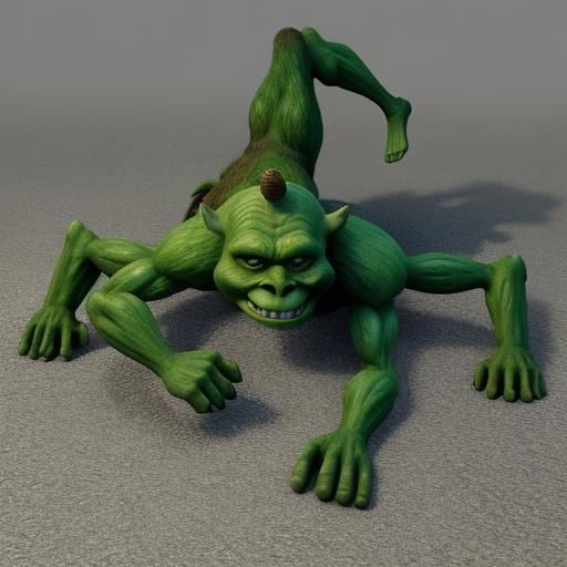 Demonic Shrek: Long Legs and Twisted Limbs