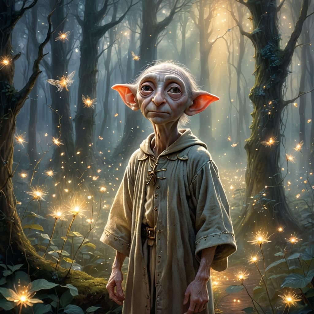 Ethereal Elf in Mystical Forest: Fantasy Illustration