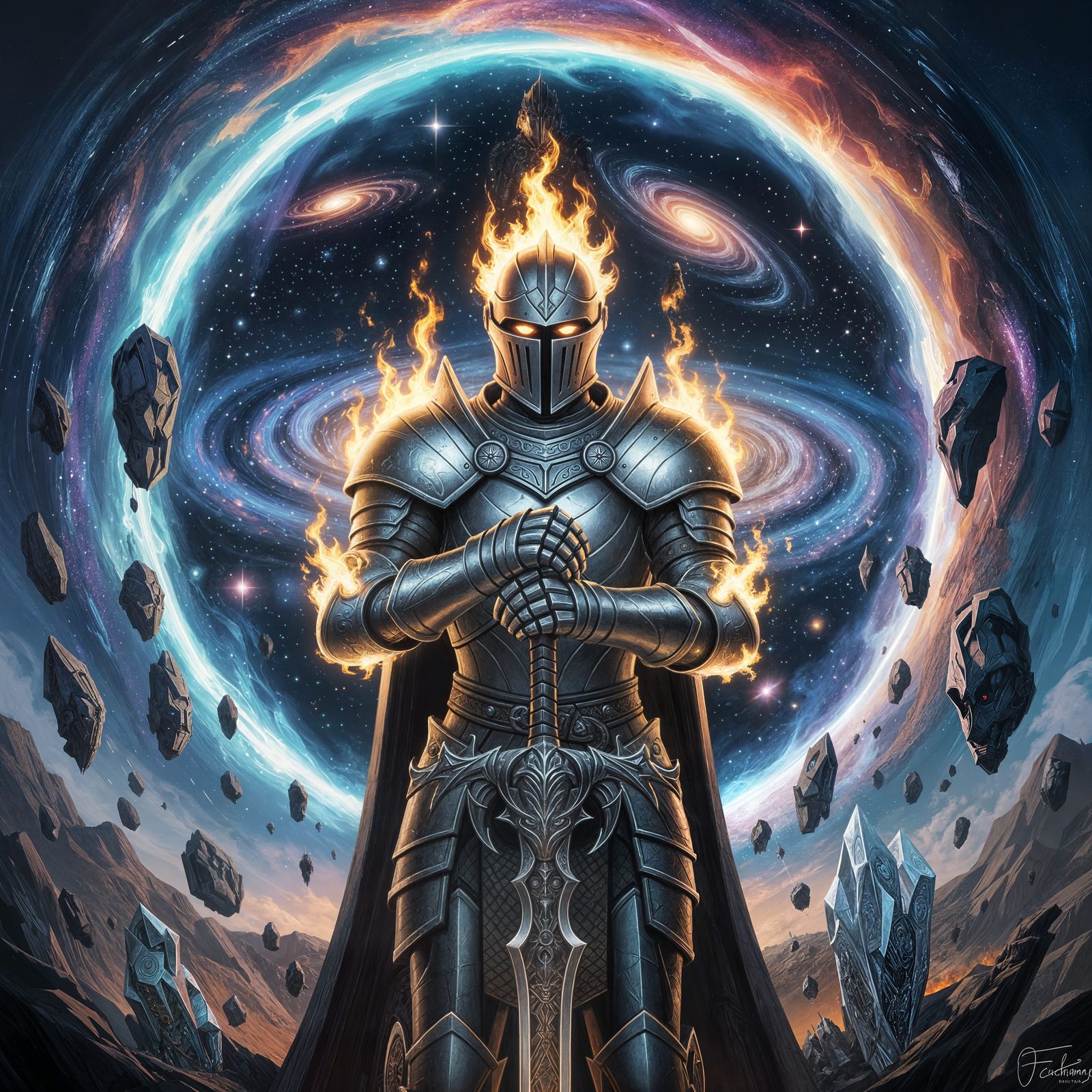 Spectral Knight Guarding Dimensional Gateway