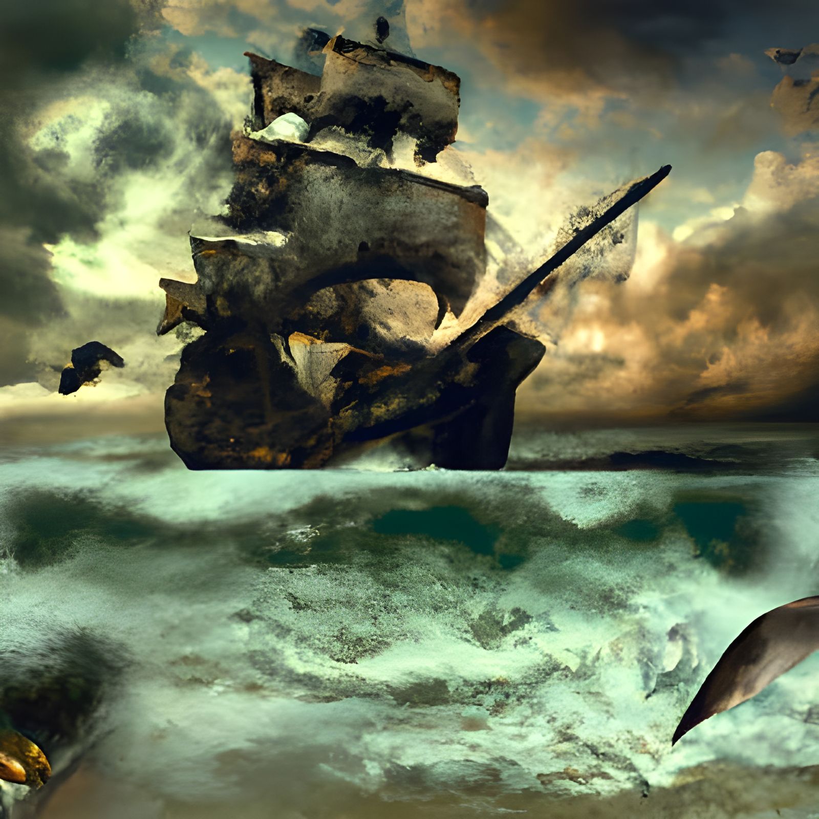 Pirate Caravels on the Open Sea in Aiwasowski Style