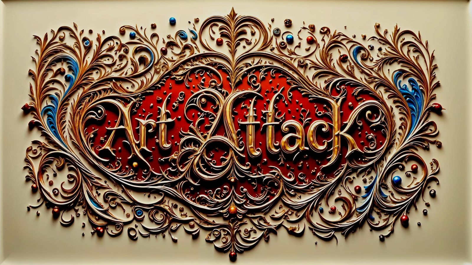 Zentangled 'ART ATTACK' on Canvas with 3D Shading