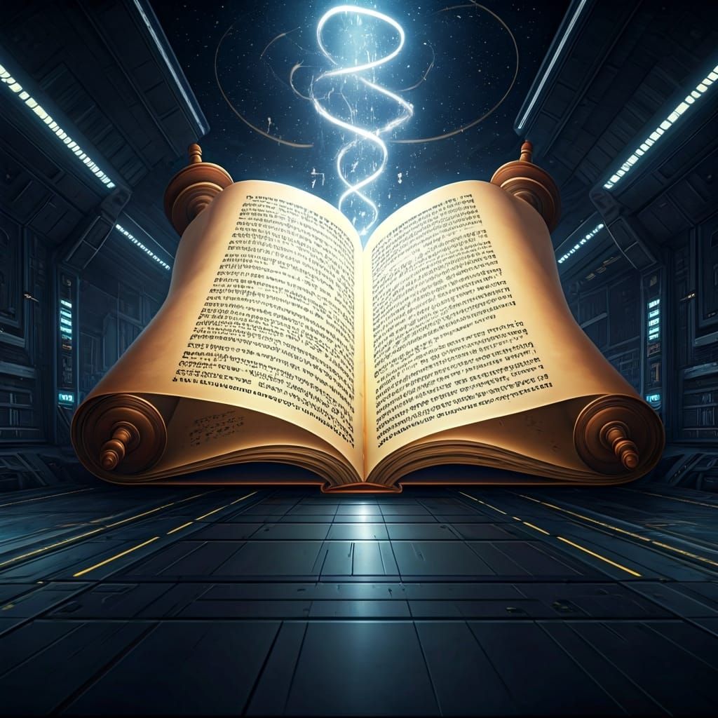 Futuristic Spaceship Torah Scroll Portal