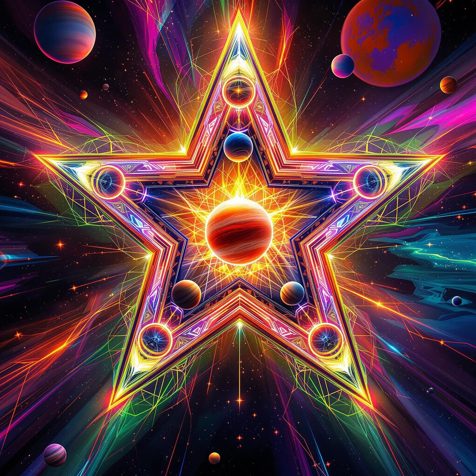 Neon Star Reveals Cosmic Dreamscape