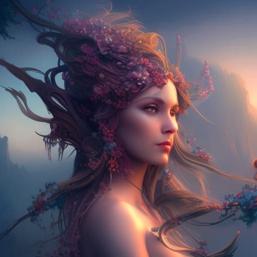 Beautiful Woman in Detailed Matte Painting