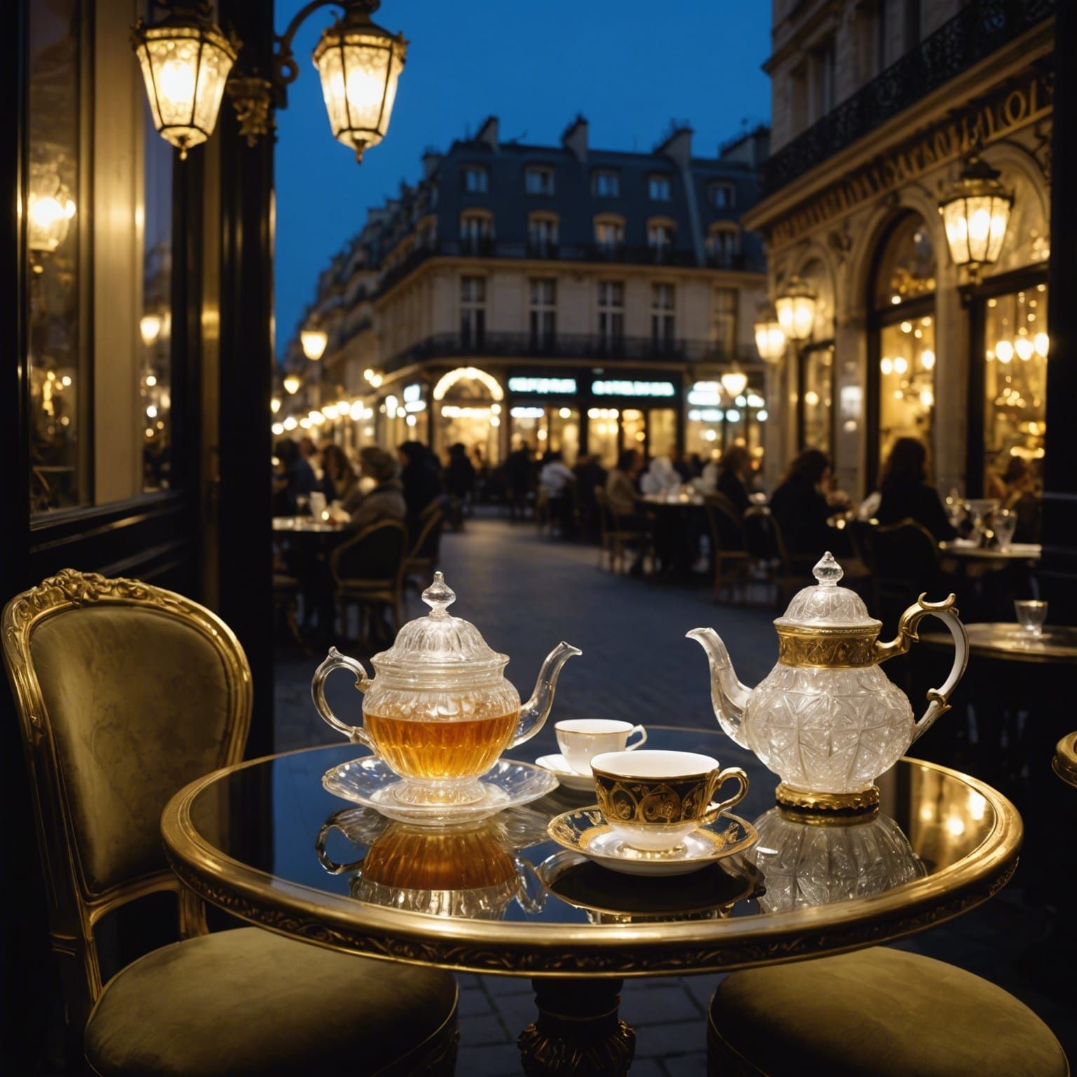 Belle Époque Lady in Parisian Cafe