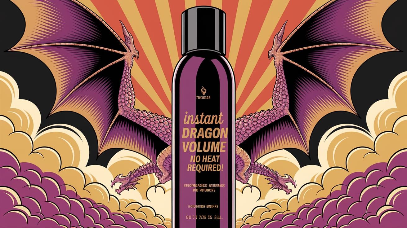 Fictional Beauty Product Labels

A hairspray that promises "...