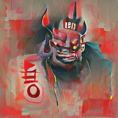 Fearsome Oni Mask: A Traditional Japanese Demon