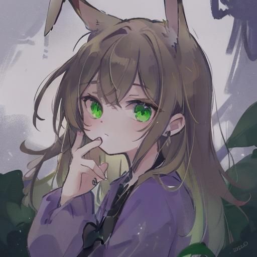 Anime Girl with Bunny Ears in Fantasy Art