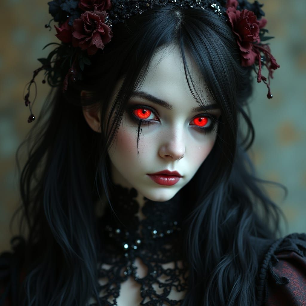 Ethereal Vampire Princess in Gothic Splendor
