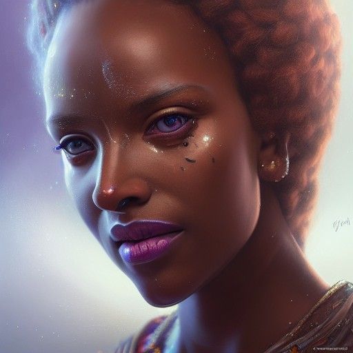 Hyperrealistic Ethiopian Princess Andromeda Portrait