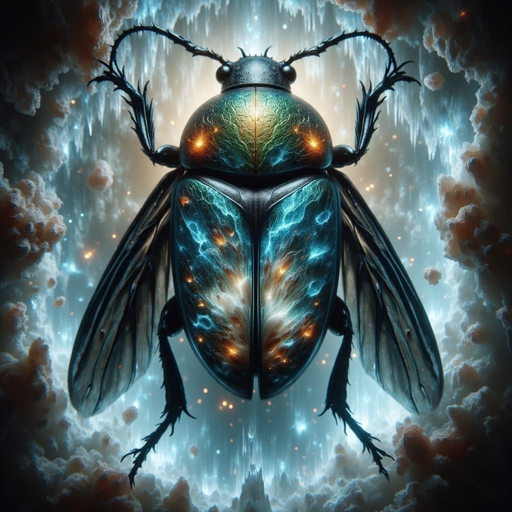 Preserved Beetle Reveals Crystal Cavern Inside, Hyperrealist...