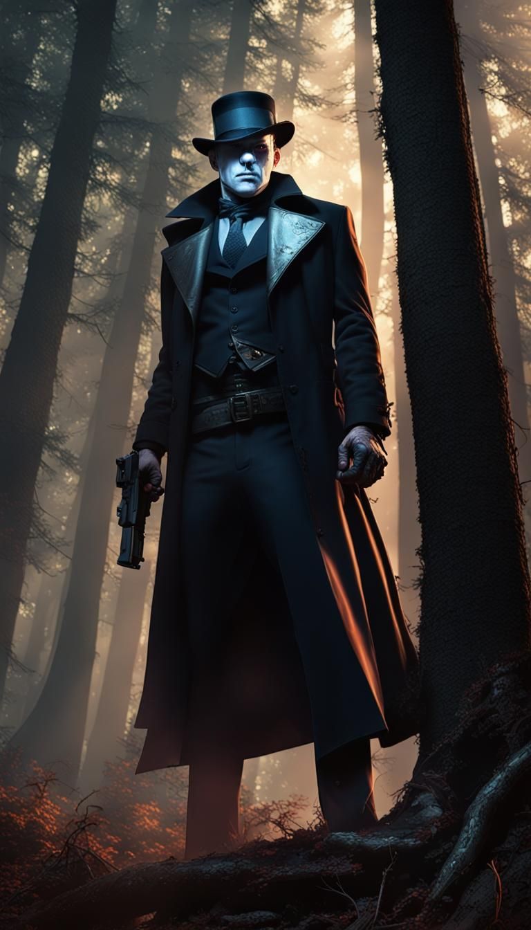 The Phantom in a Forest: Dark Fantasy Concept Art