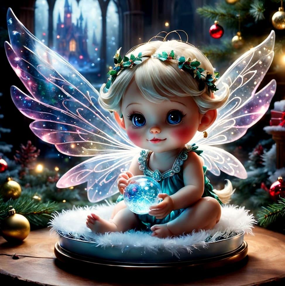 Glass Christmas Fairy Enchants in Whimsical Wonderland