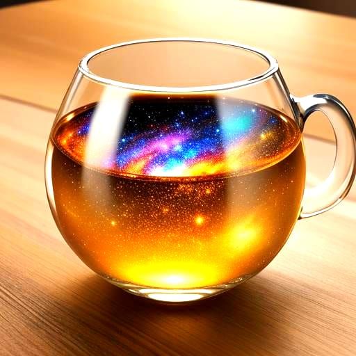 Galaxy in Teacup: Photorealistic Close-Up
