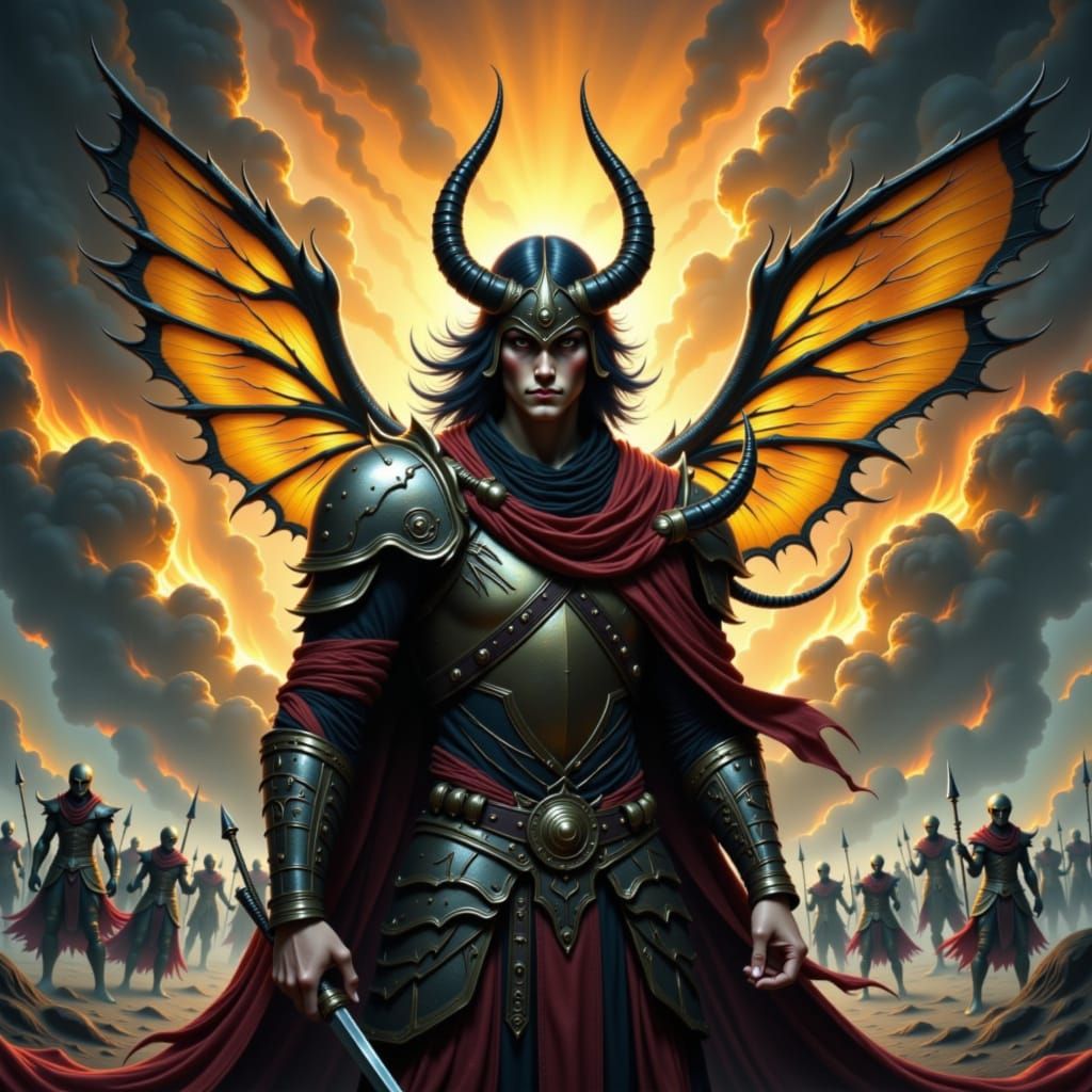 Armored Warrior Stands Defiant on Battlefield