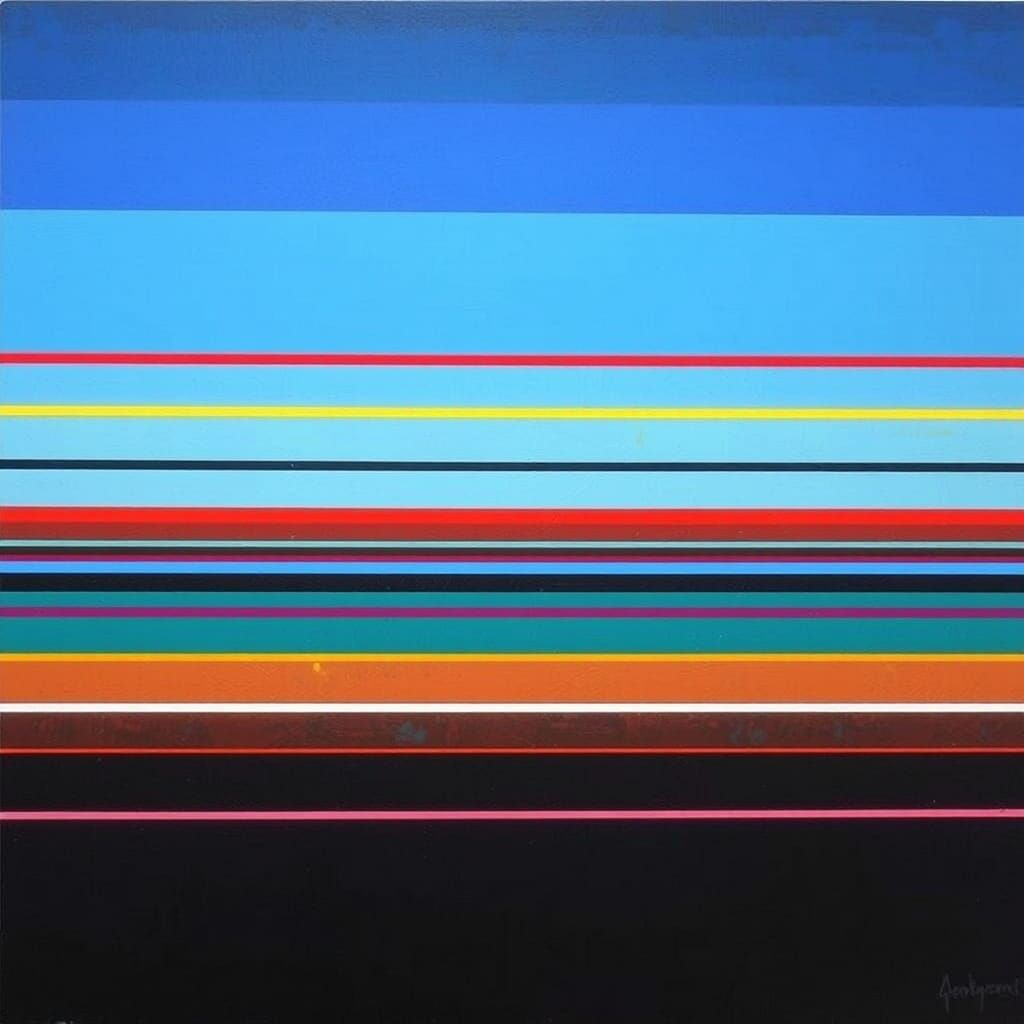 Abstract Neon Geometric Pop Art in Oil Painting Style