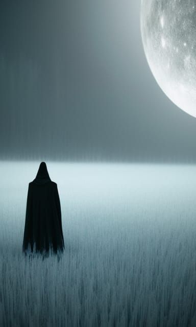 Monochrome Face in Blue, a Mixed Media Composition