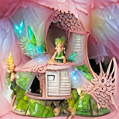 Tinkerbell fairy hut detailed elaborate radiant fantasy