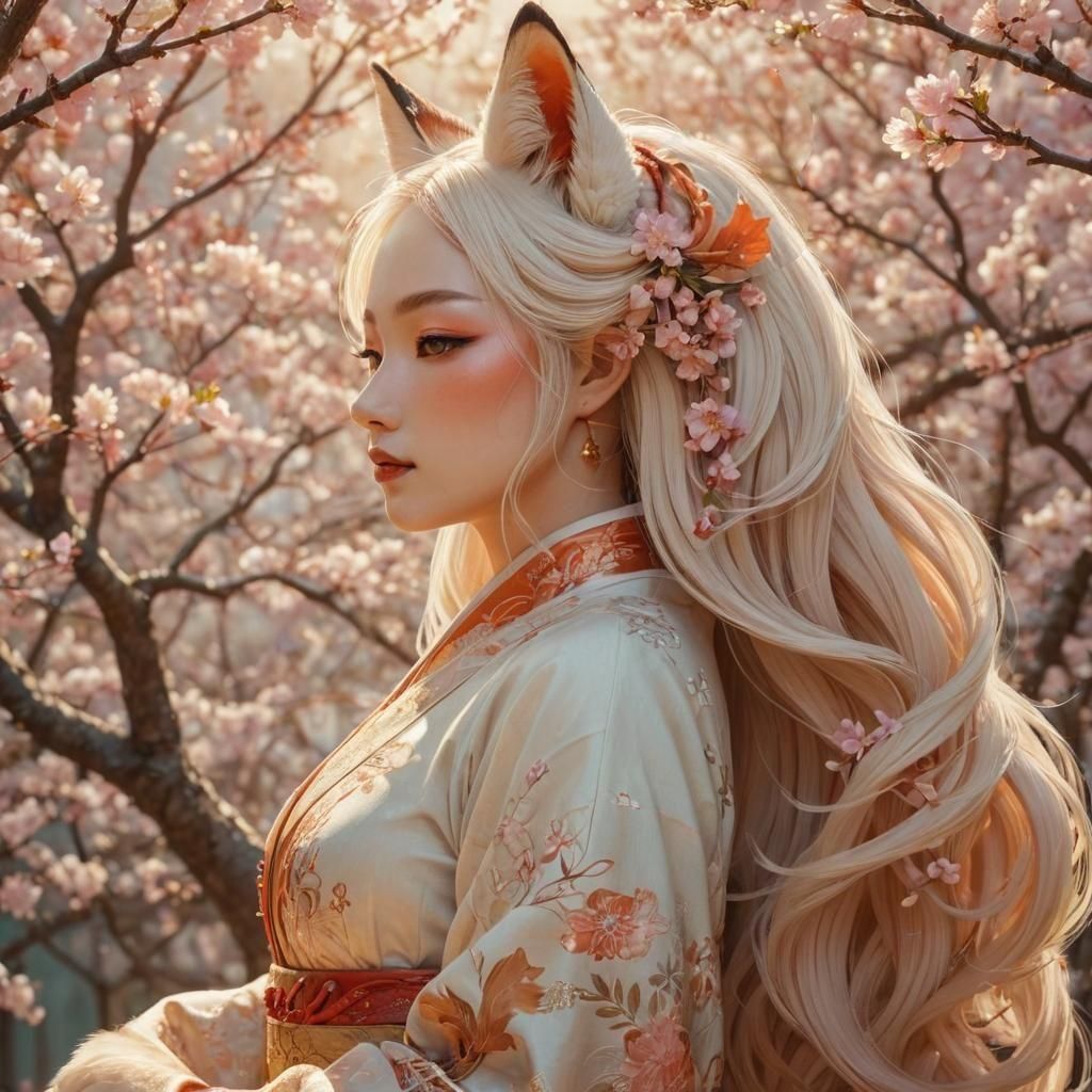 Victorian Inspired Kitsune Fox Lady Profile