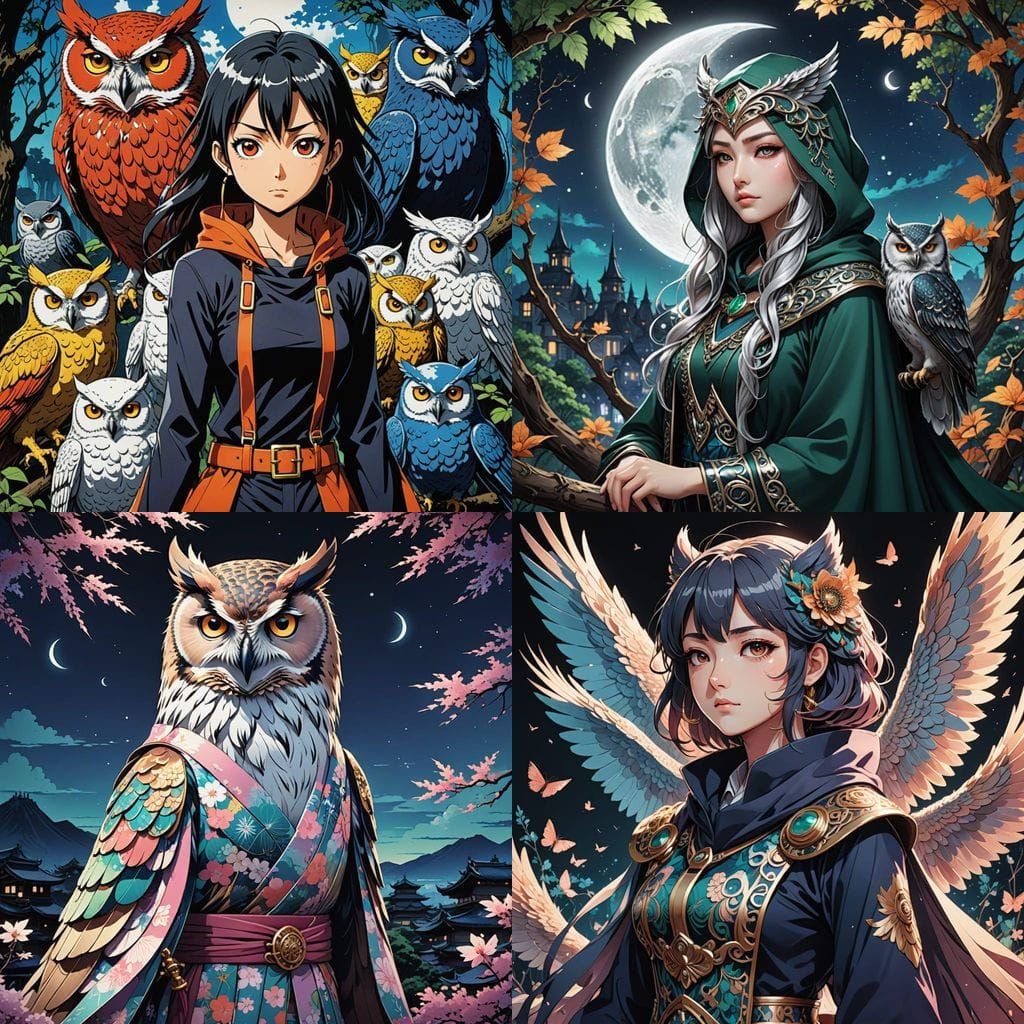 Manga-Inspired Owl's Anime Girlfriend in Vibrant Cel-Shaded ...