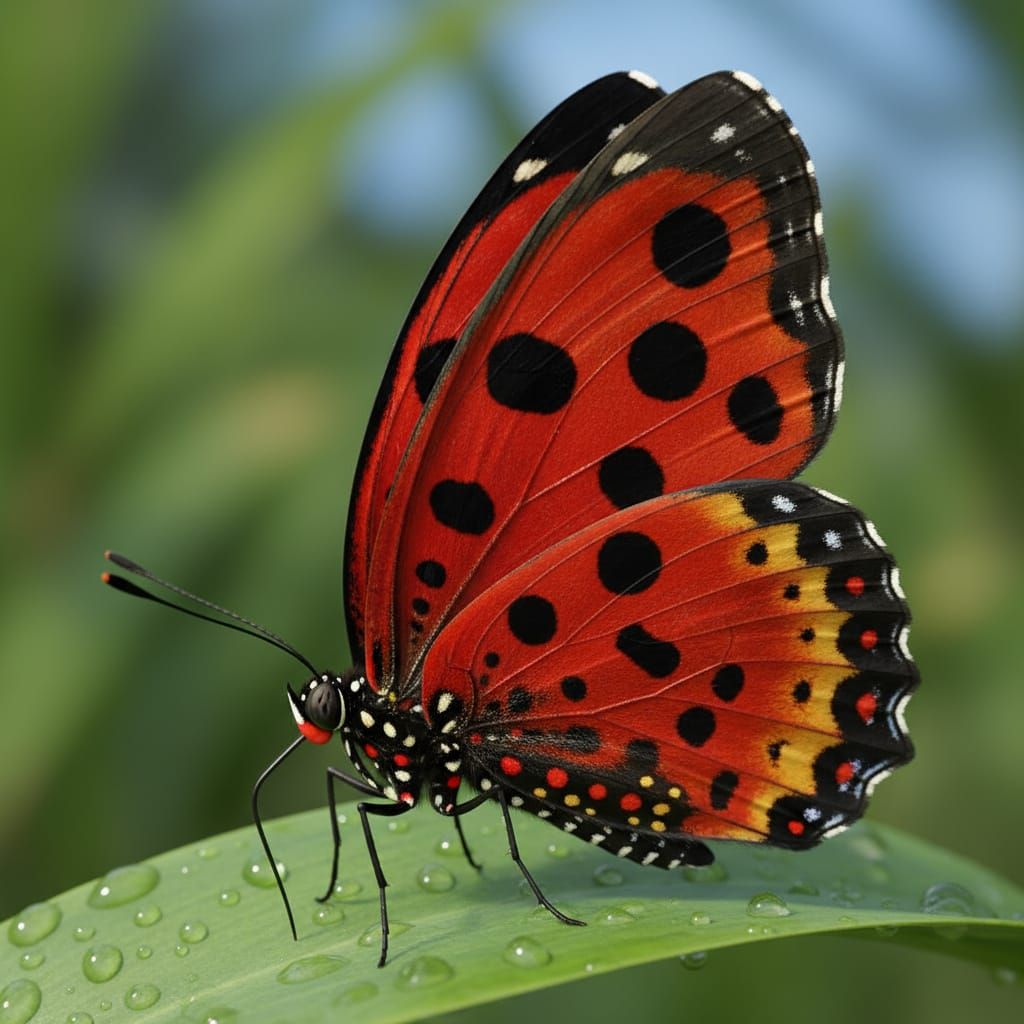 Butterfly With Ladybird Colors