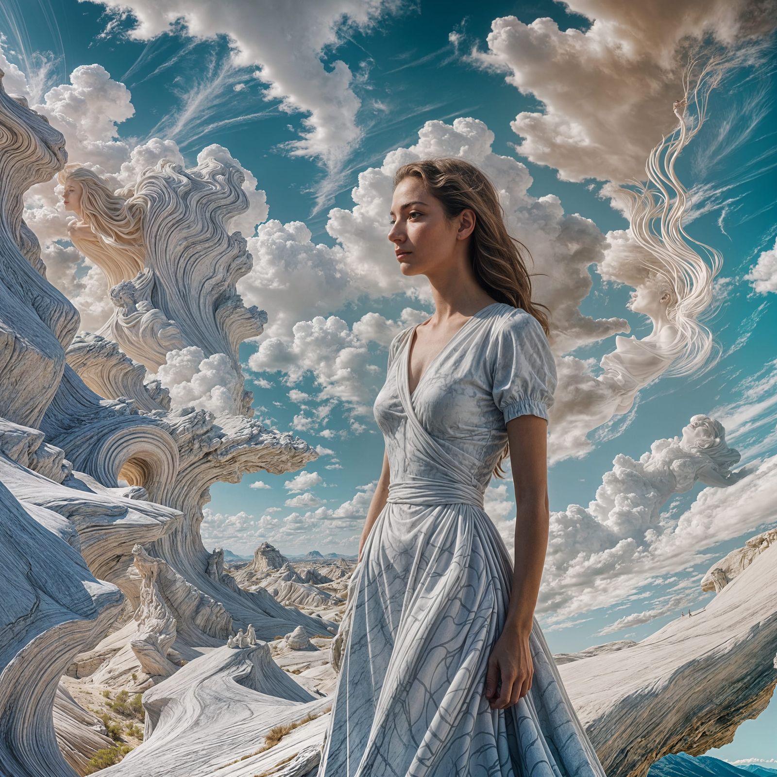 White marble Woman Nice back background white Marble dali la...