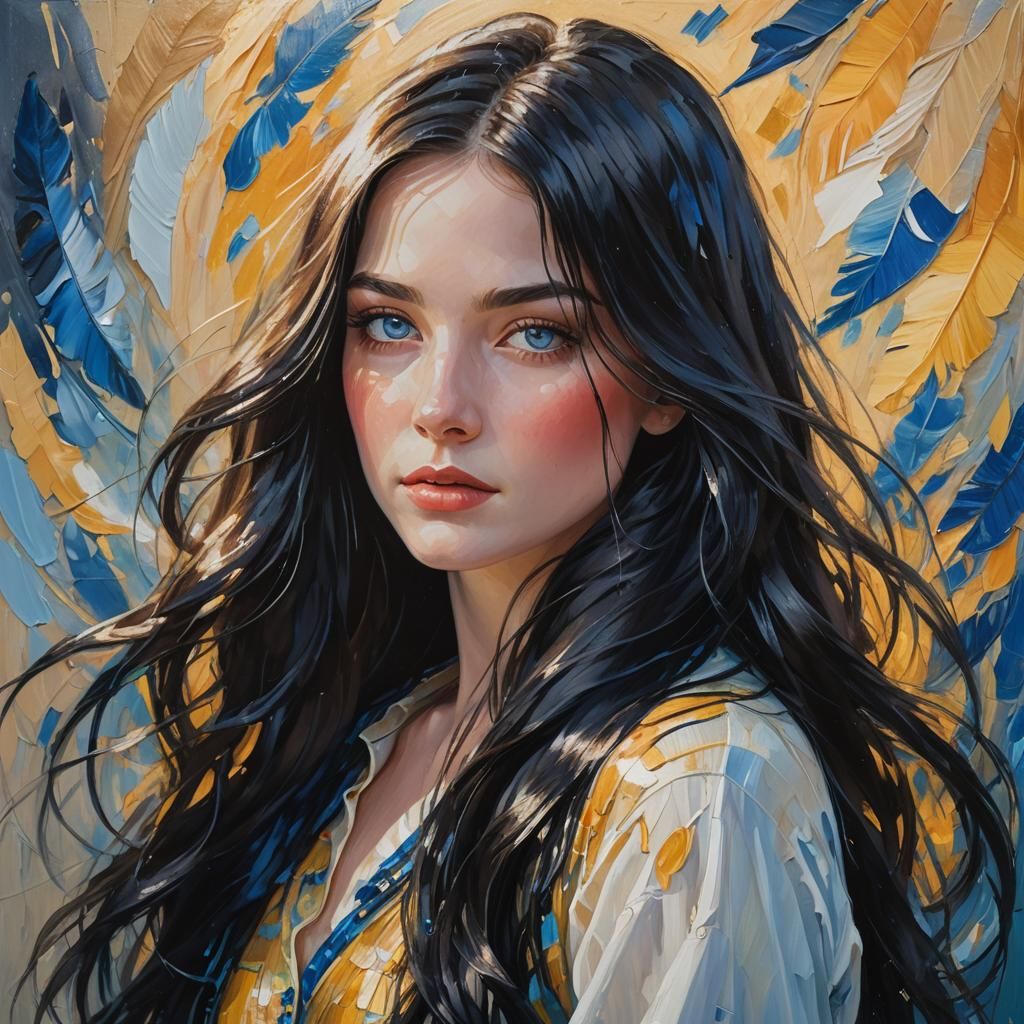 Fair-Skinned Girl Portrait in Fauvist Realism Style