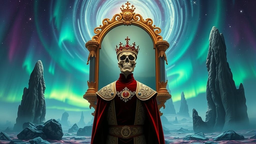 Surreal Aurora Dreamscape Mirror Reflection