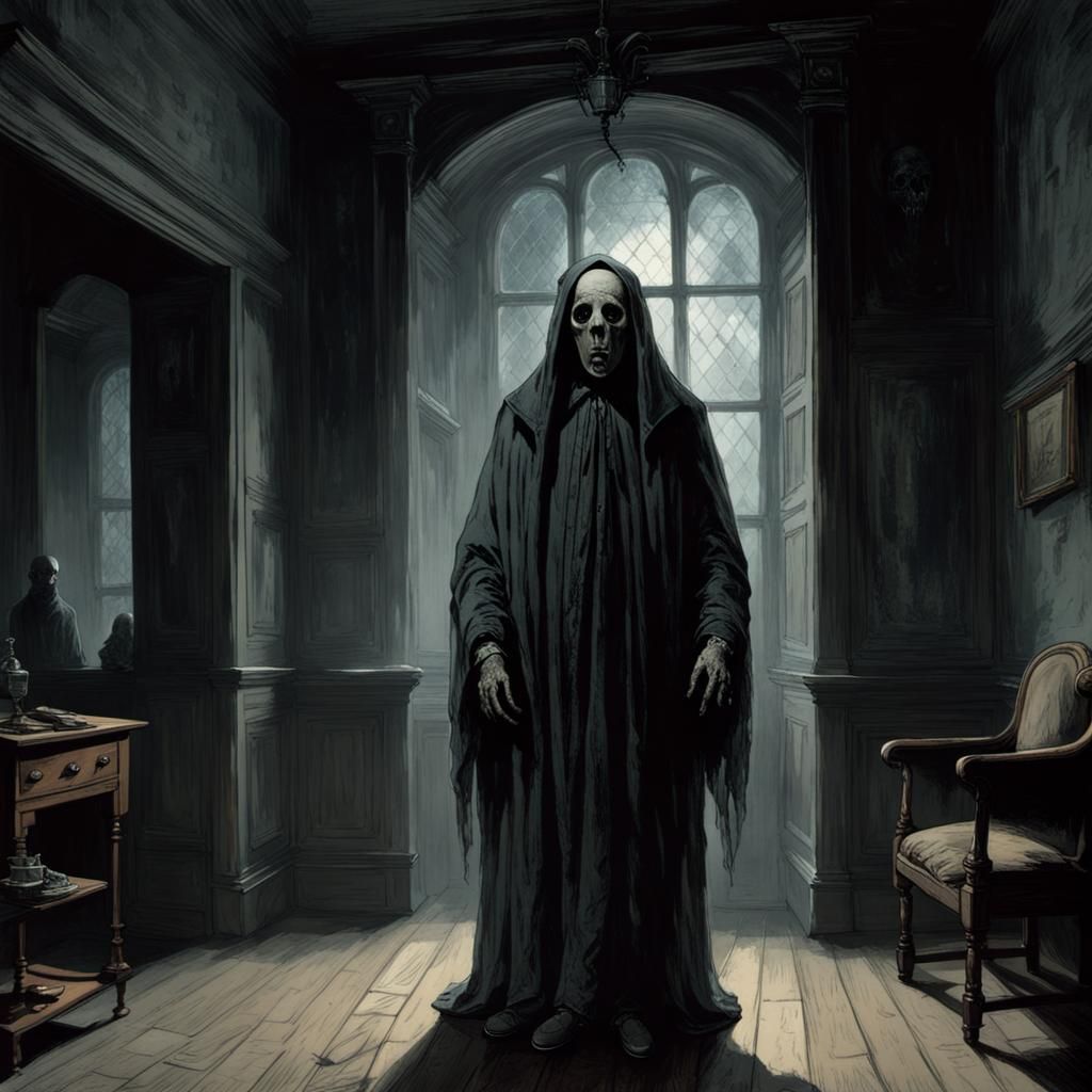 Ethereal Ghost in English Mansion, Doré Style