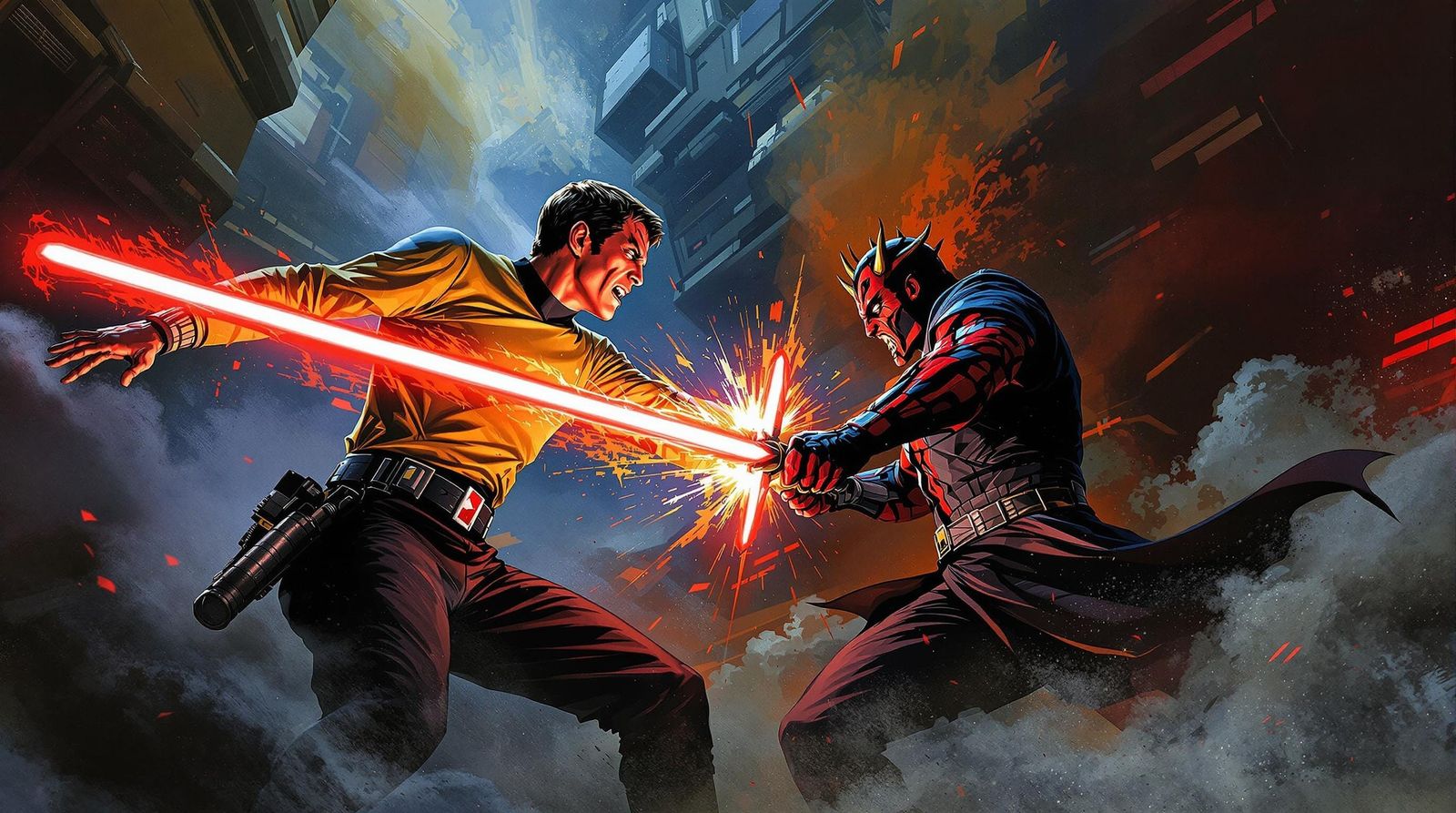 Kirk vs Maul: Epic Lightsaber Battle