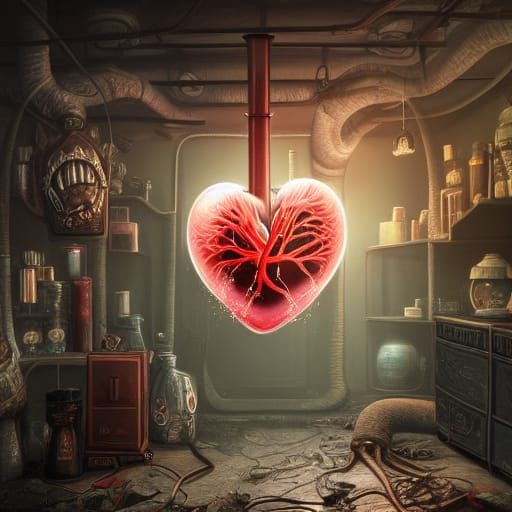Heart in Jar: Detailed Matte Painting