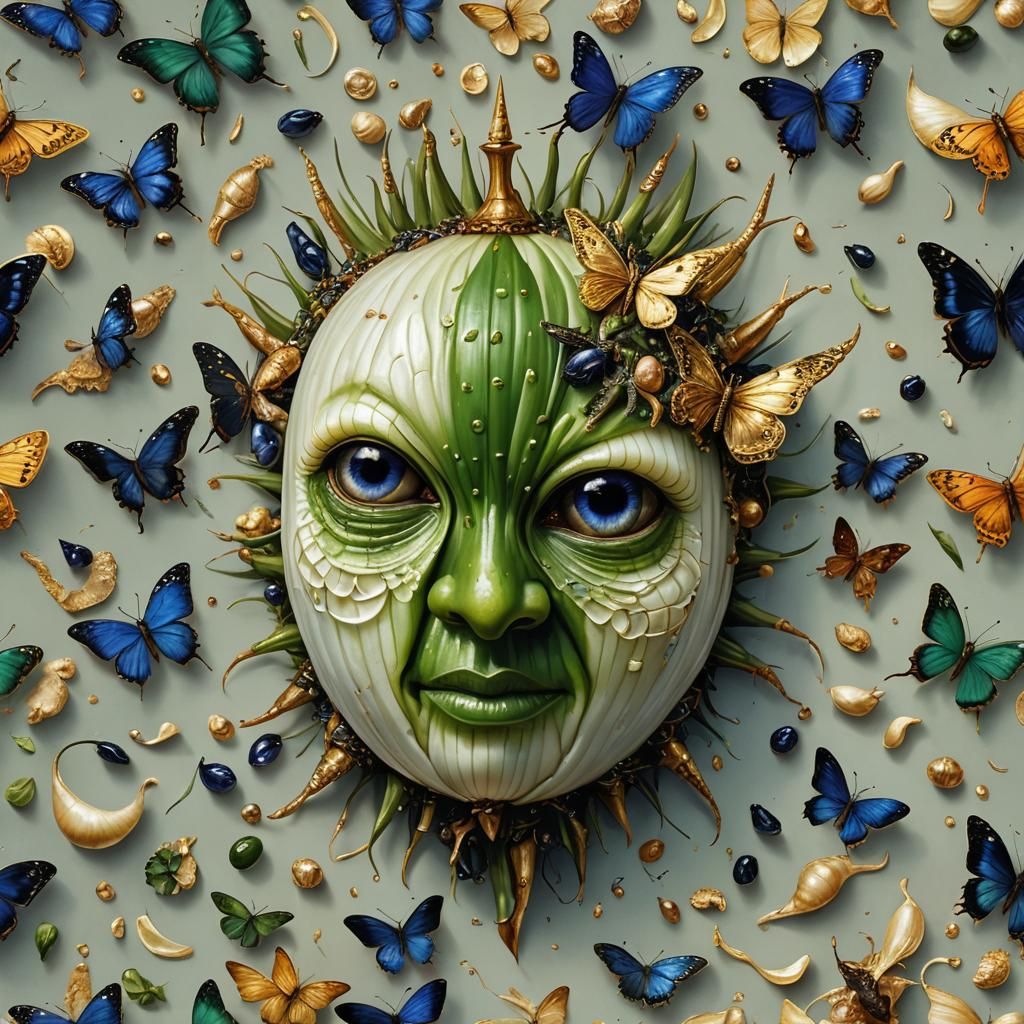 Onion Warrior with Golden Sword and Wings