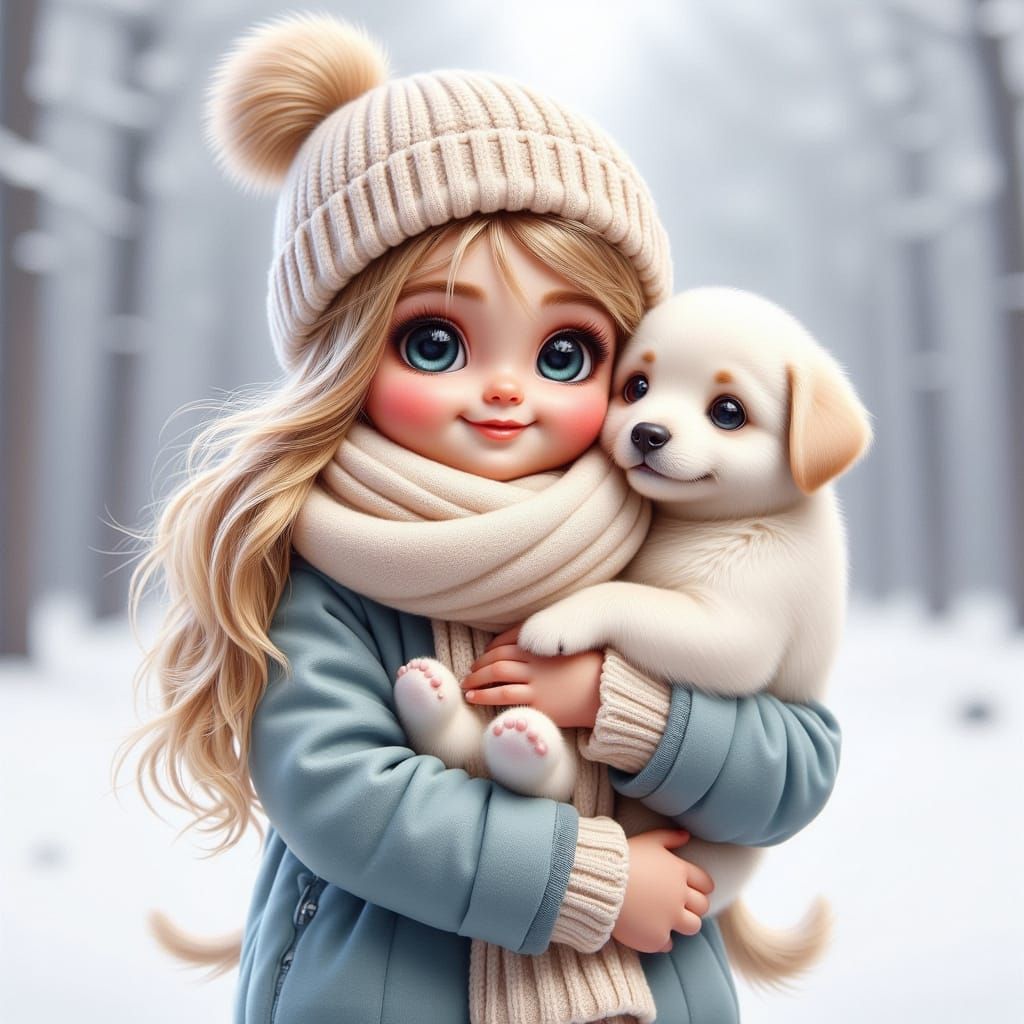 little girl dressed in cream knit hat