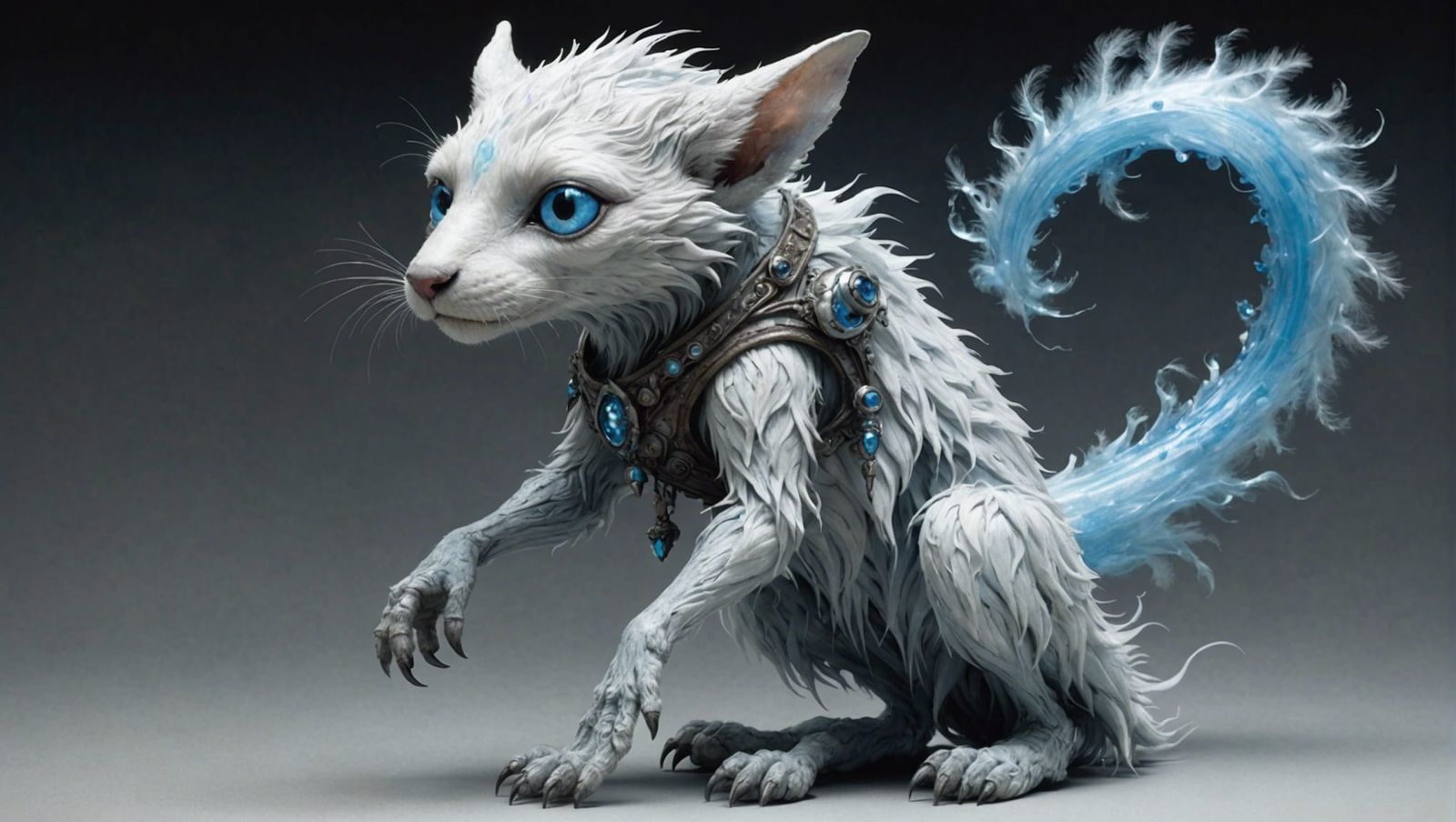 Liquid Humanoid with Silver Fur, Jean-Baptiste Monge Style