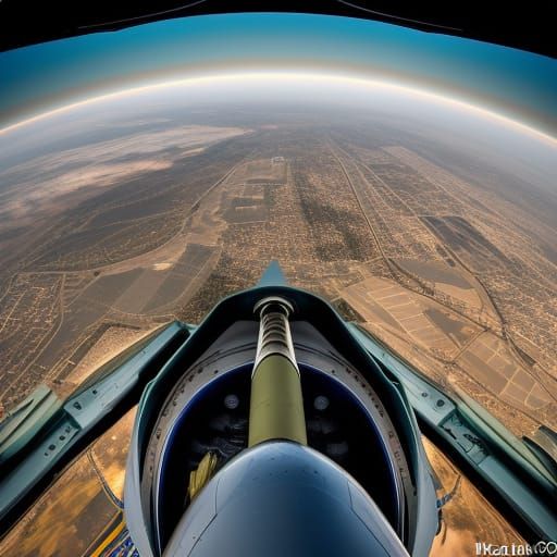 Inverted F-16 Cockpit View: Hyperrealistic Image