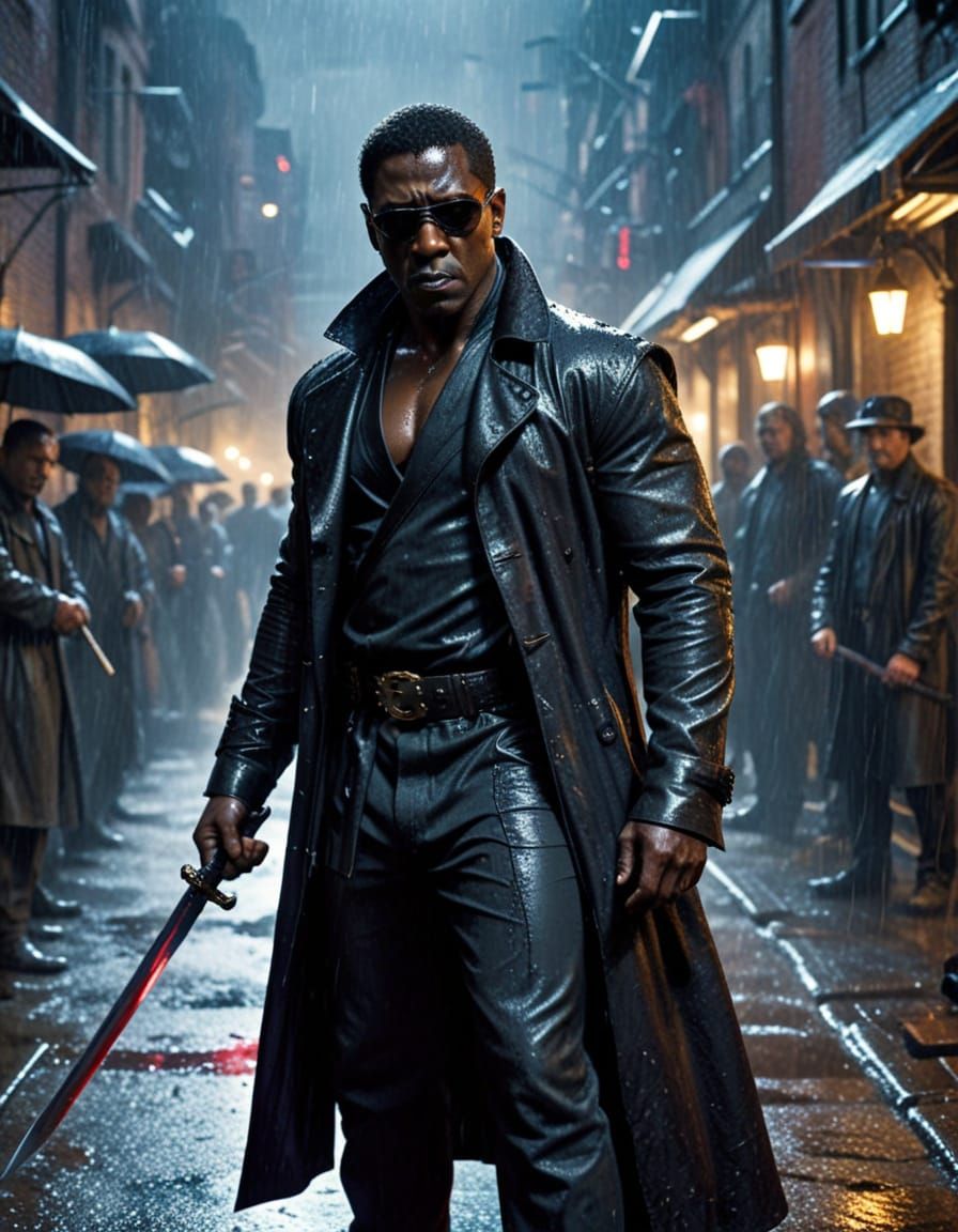 Wesley Snipes as Blade in Dark Alley