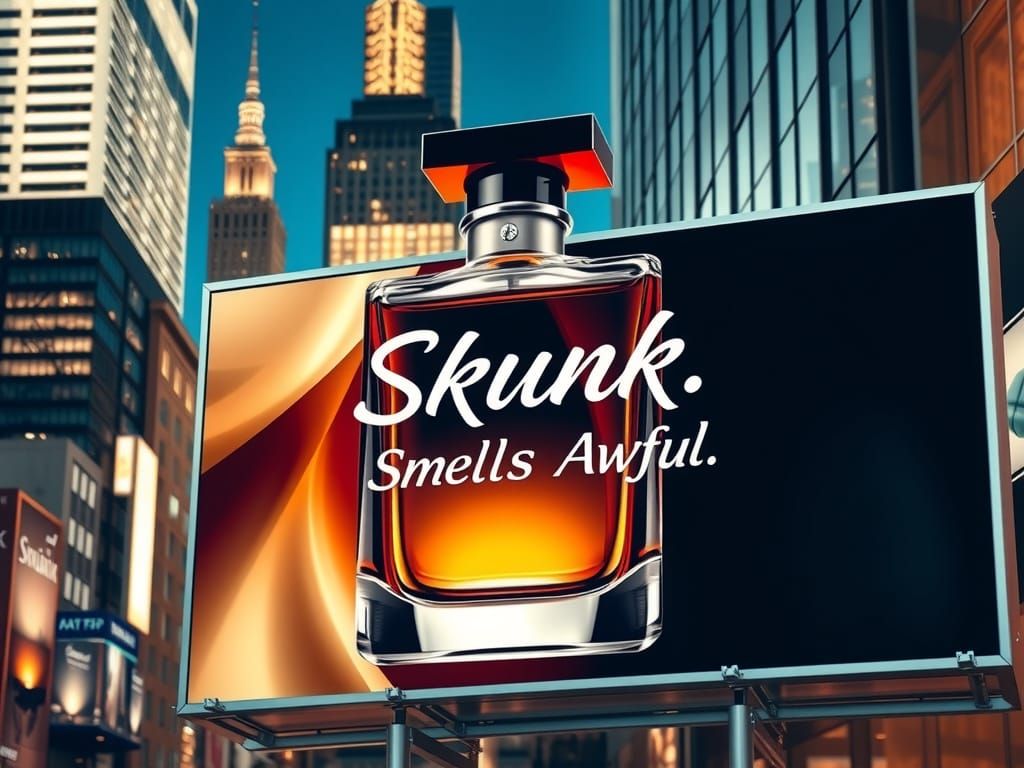 Sleek Billboard for Edgy Perfume Ad