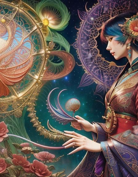 Detailed Fairytale Roadmap with Carvings in Rich Colors