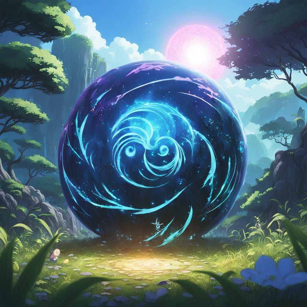 Vibrant Dark Fantasy Anime Concept Art with Glassmorphism Pa...