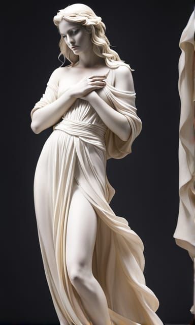 Baroque Marble Sculpture of Ophelia Underwater