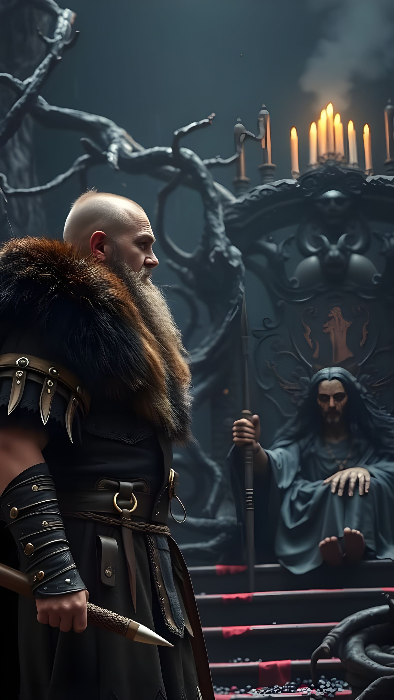 Viking Bjorn Before Hel: Dark Fantasy Art