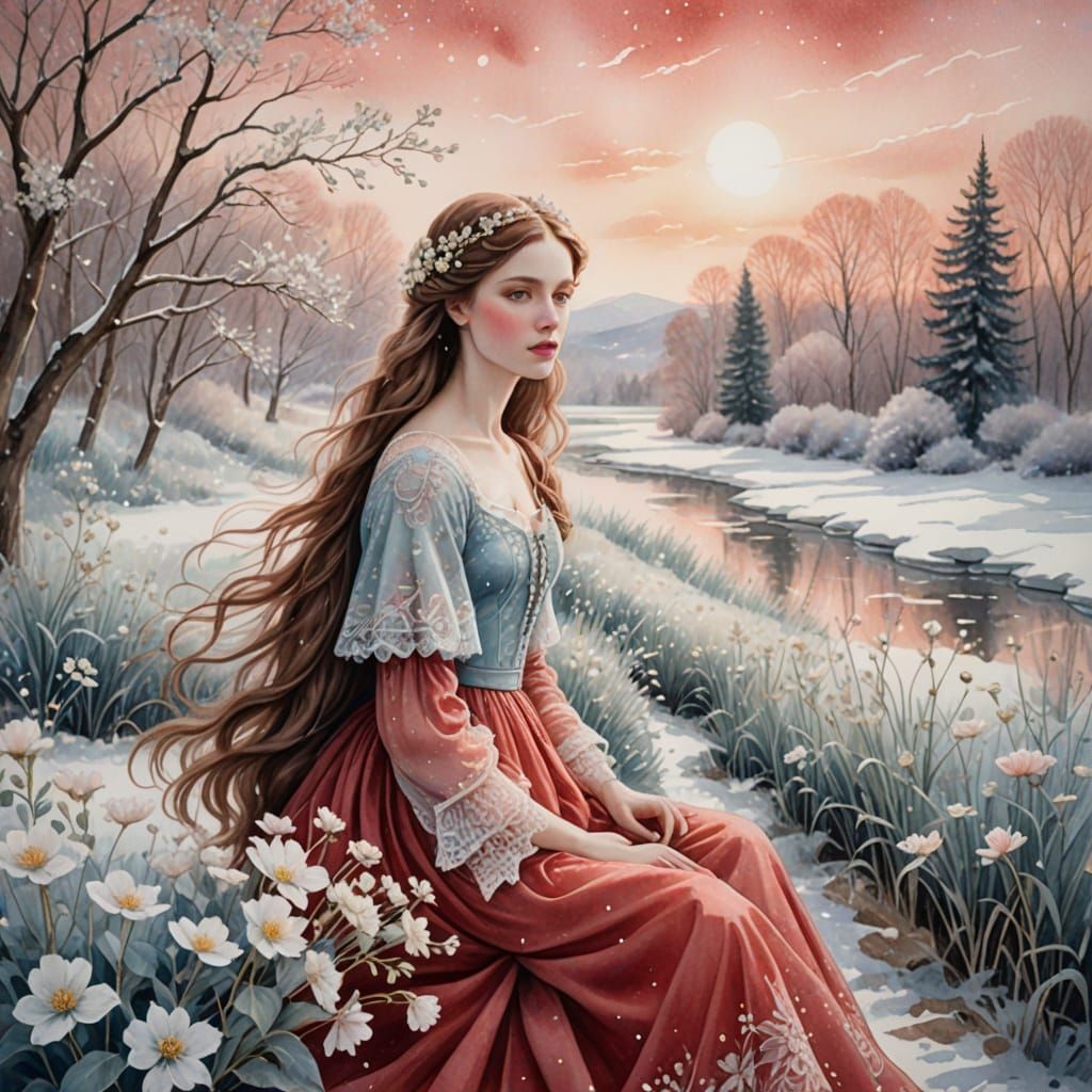 beautiful icy landscape, Art by Madeline Ségiforth and John ...