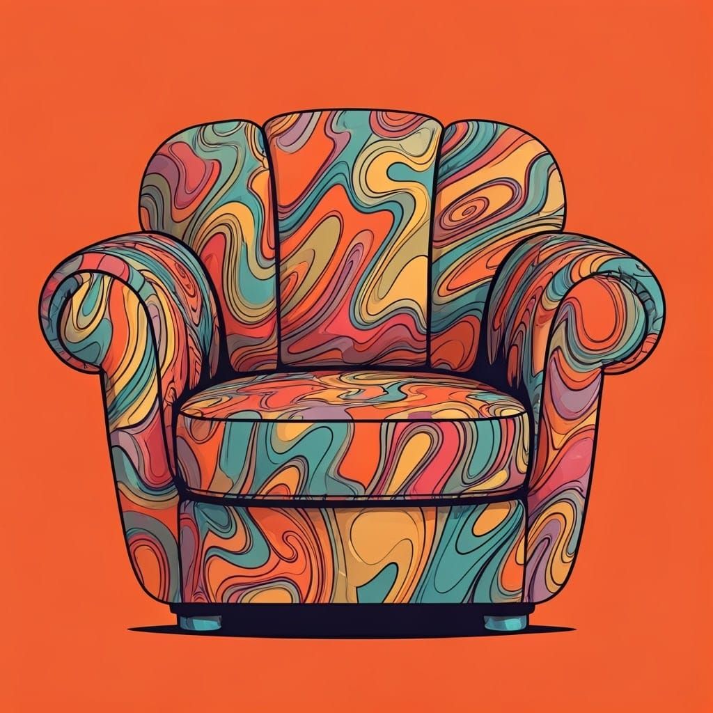 Psychedelic Sixties blow up armchair
