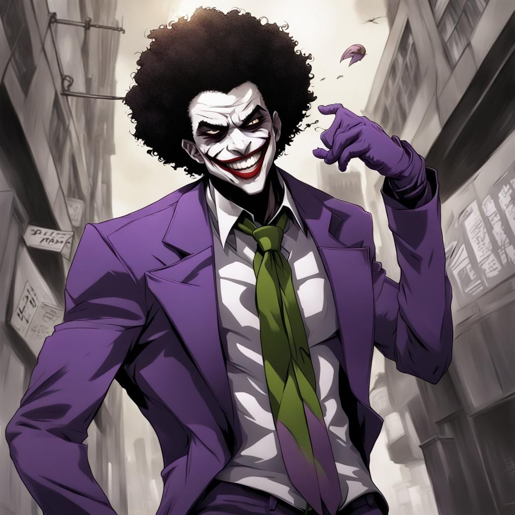 Afro-American Joker in Anime Style